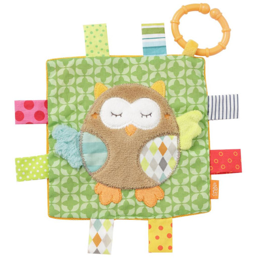 Crinkle toy owl with ring