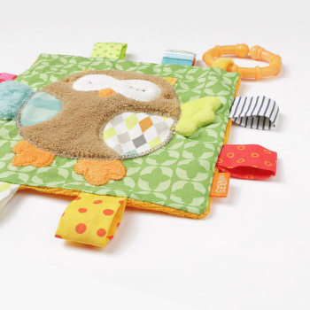 Crinkle toy owl with ring