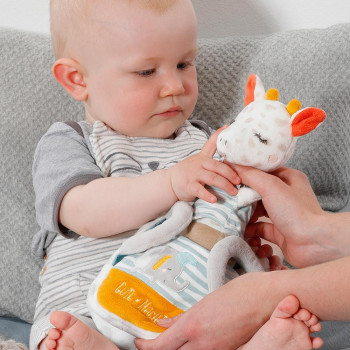 Cuddly giraffe with carry bag