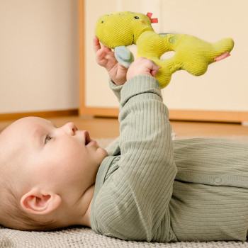 Soft ring rattle dino