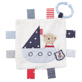 Crinkle toy teddy with ring