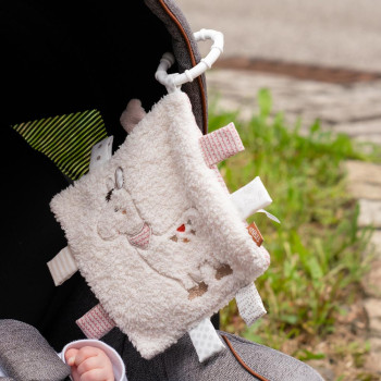 Crinkle toy llama with ring